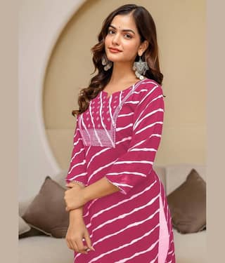 Kapadia Women Cotton Blend Embroidered Straight Kurti ( Green )