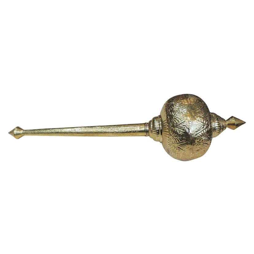 Brass Hanuman Mace, Gada ? Decorative Brass Gada For Mandir, Length : 49 Inch (ZMAS531 P) view 2