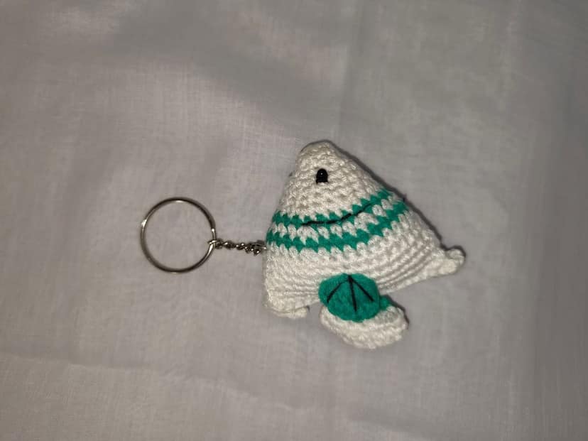 Handmade Crochet Fish Key chain view 2