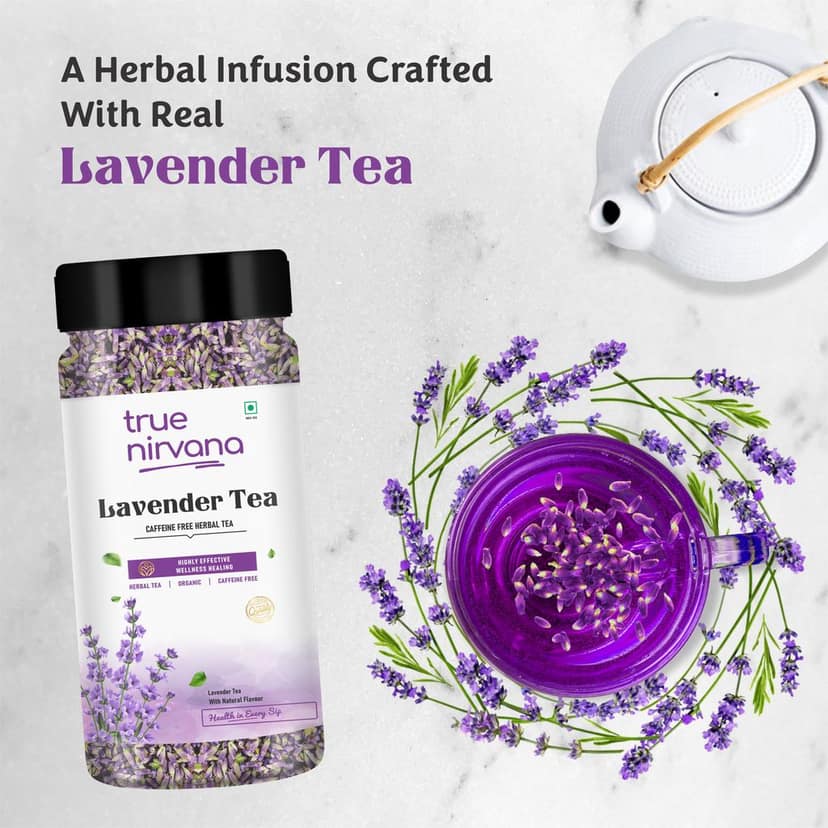 True Nirvana Lavender Tea – Calming Herbal Infusion for Stress Relief & Better Sleep – 100% Natural, Organic & Caffeine-Free view 4