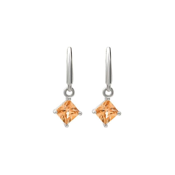 Silver Champagne Luster Earrings