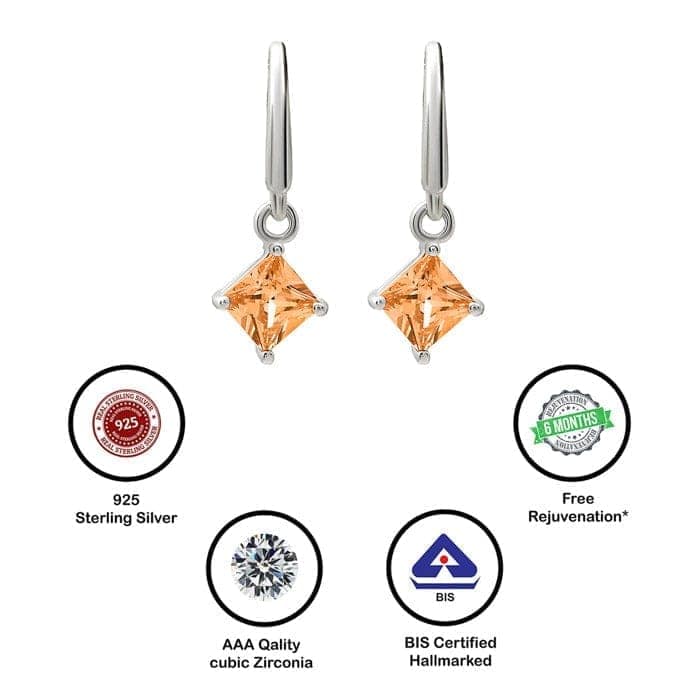 Silver Champagne Luster Earrings view 7