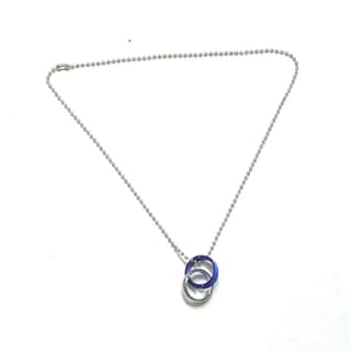Nawani Dubble Ring Type Necklace Locket with Ball Chain for Men and Women.