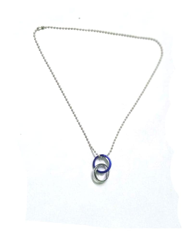 Nawani Dubble Ring Type Necklace Locket with Ball Chain for Men and Women. view 2