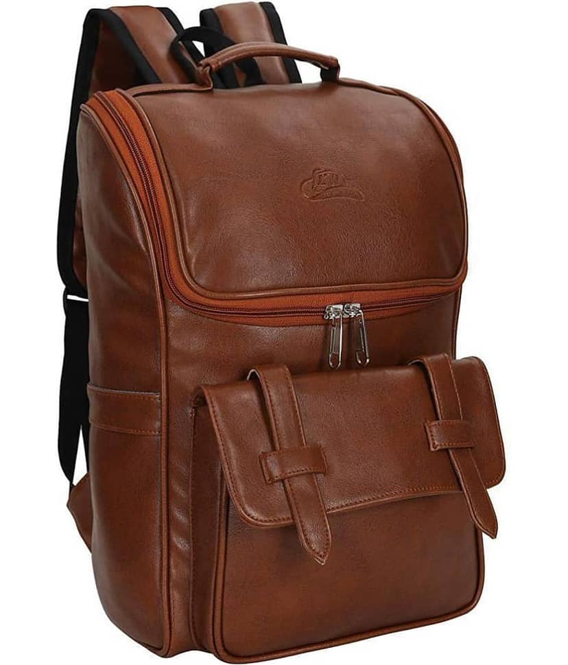 Leather World Tan Leather College Bag view 2