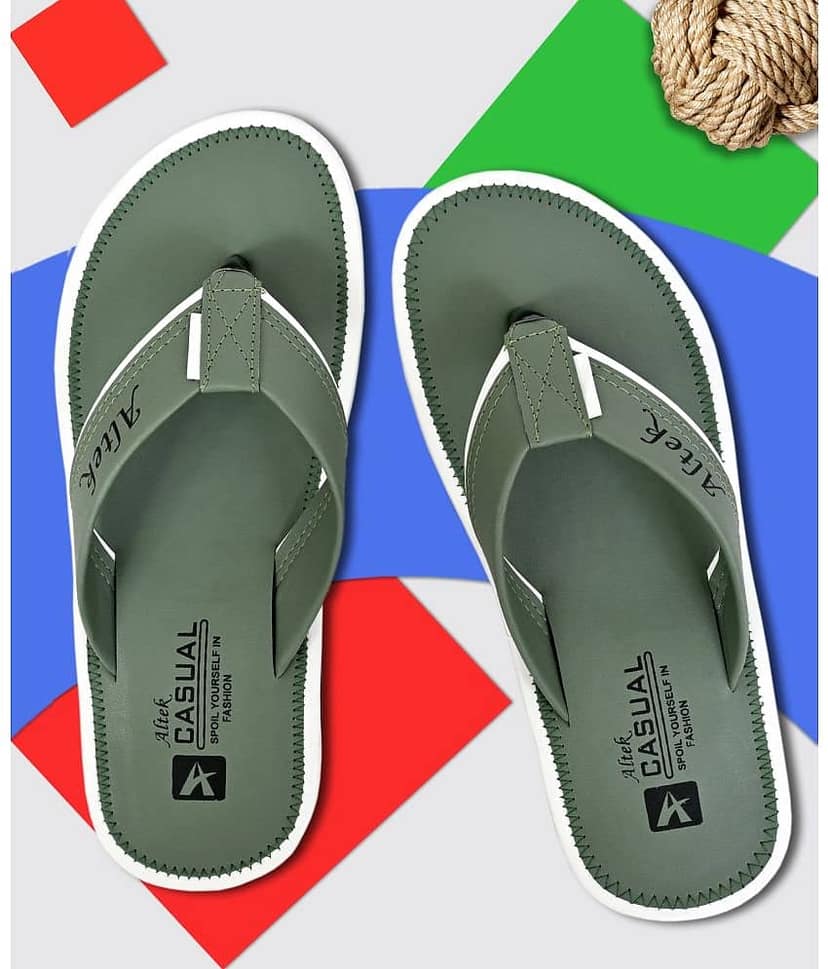 Altek Green Men's Leather Slipper view 2