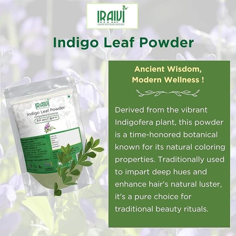 IRAIVI Indigo Leaf Powder Neeli (Avuri)-100Gram | Pure & Natural view 3