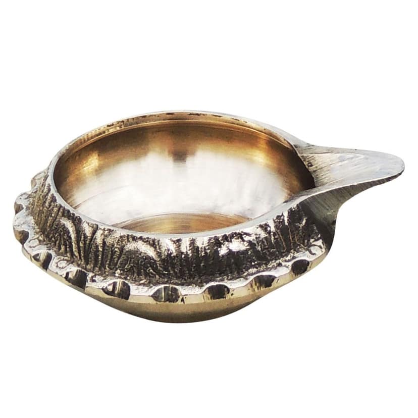 Brass Table Decor Oil Lamp Kuber Deepak - Handcrafted Brass Deepak for Puja Use, Height : 1 Inch (ZMAS140 C) view 2