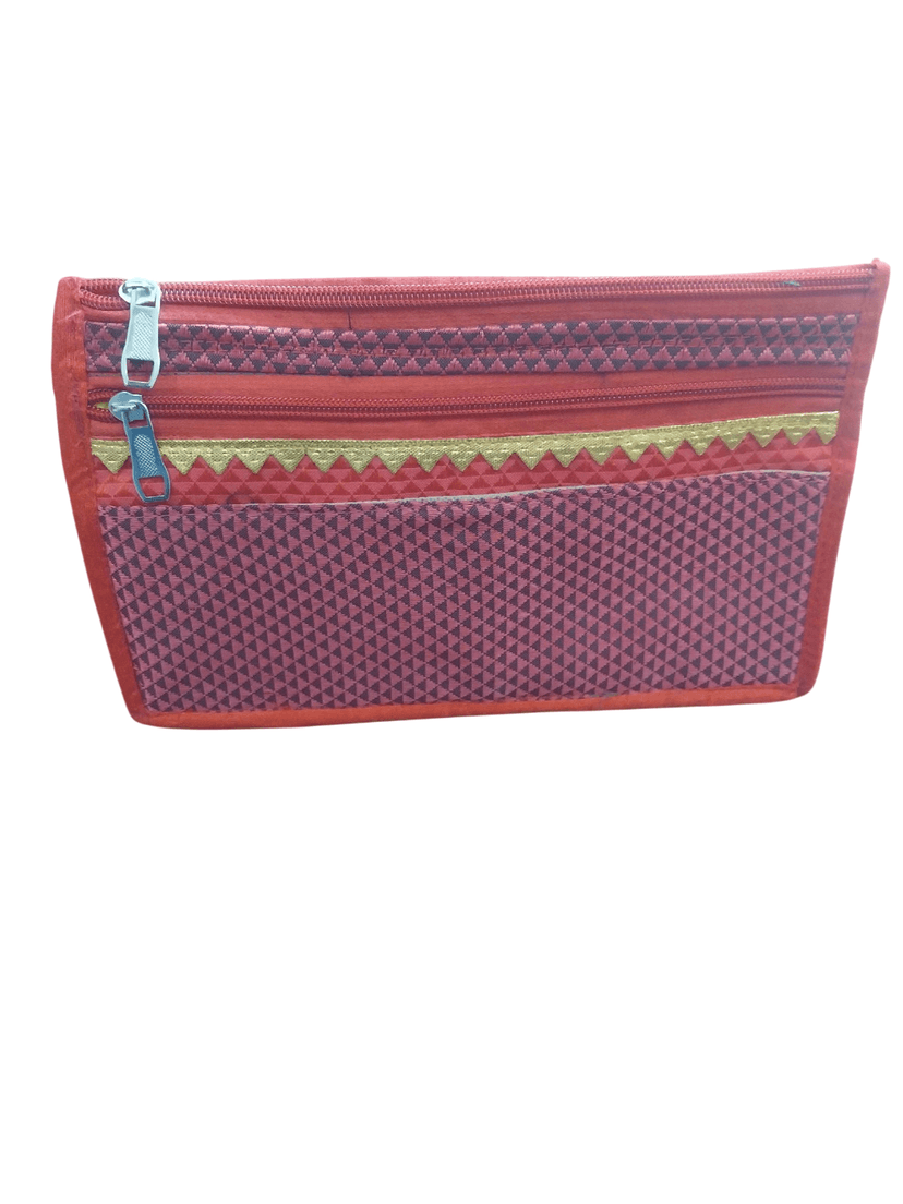 Stylish Red & Black Geometric Clutch view 2