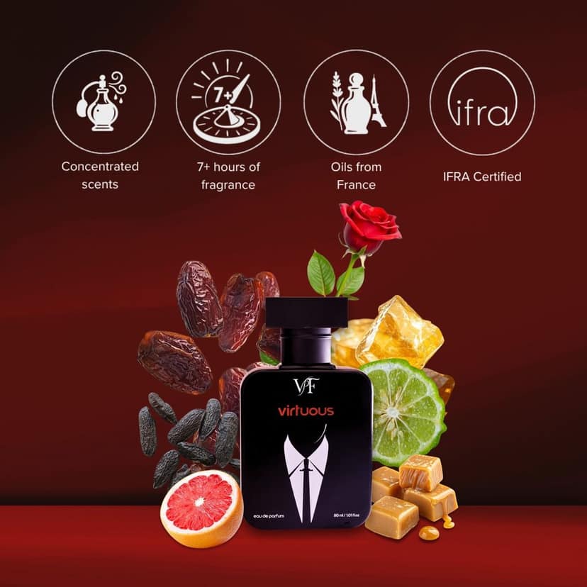 VPF Luxury Perfume for Men 2x50ml, Long Lasting Fragrance, Fresh & Oud Scents (Pack of 2, 50 ML Each) view 6