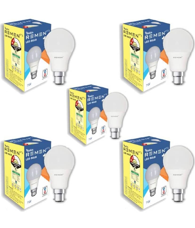 Remen Led Lites - 7W Cool Day Light LED Bulb ( Pack of 5 )