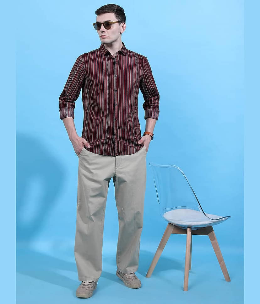 Highlander 100% Cotton Slim Fit Printed Full Sleeves Men's Casual Shirt - Multicolor ( Pack of 1 ) view 2