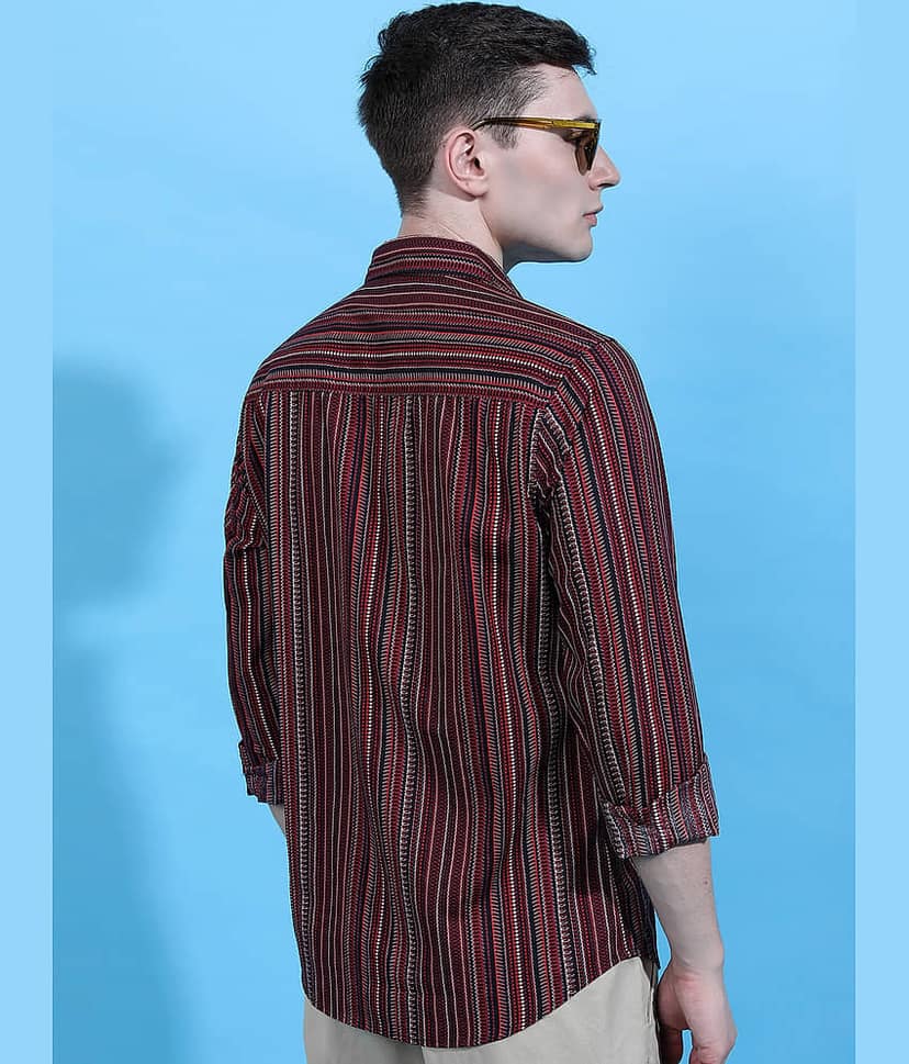 Highlander 100% Cotton Slim Fit Printed Full Sleeves Men's Casual Shirt - Multicolor ( Pack of 1 ) view 3