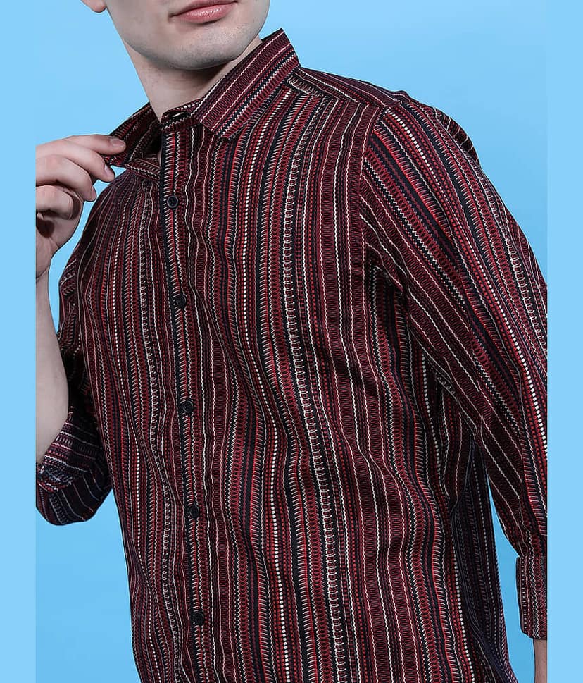 Highlander 100% Cotton Slim Fit Printed Full Sleeves Men's Casual Shirt - Multicolor ( Pack of 1 ) view 5