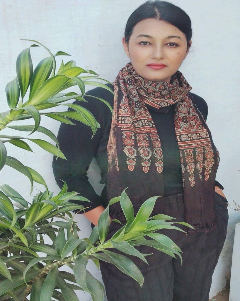 Black Ajrakh Handloom Cotton Stole view 5