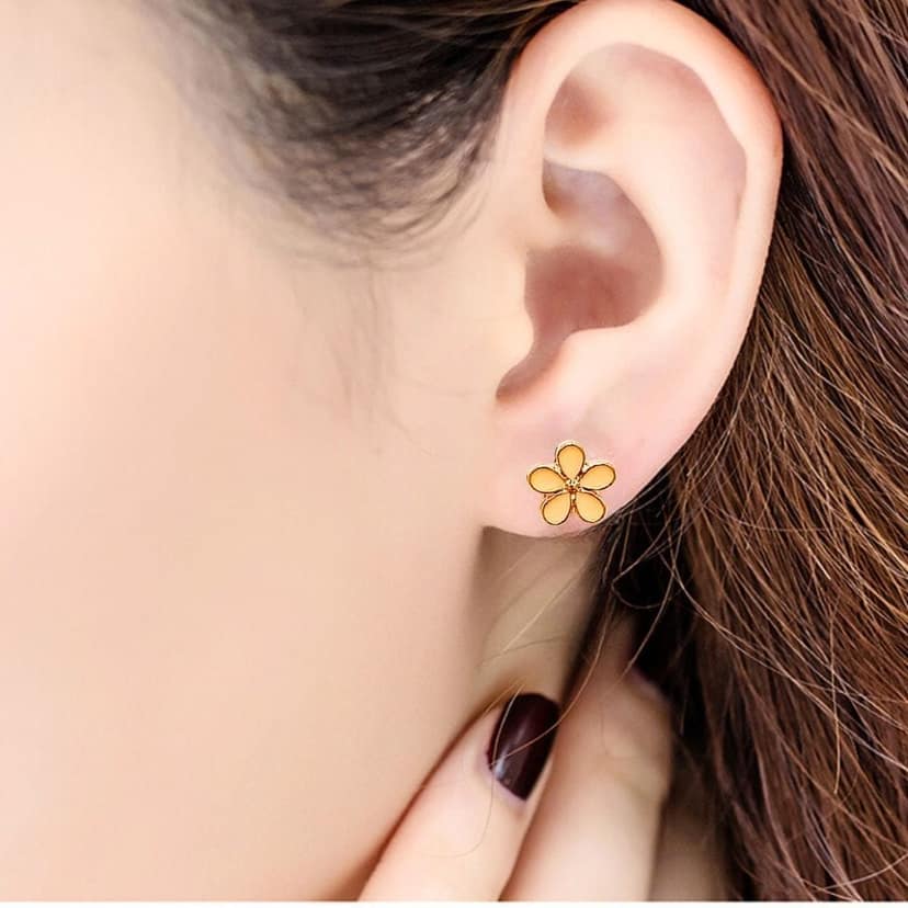 Jewelryklub Combo Set Of 7 Pairs Celebrity Inspired Latest Trendy Stylish Rose Gold Plated Pearl Stud Earrings for Women and Girls (Design 5) view 5