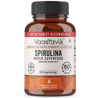 Vaastavik Spirulina 120 Veg Capsules Supplement