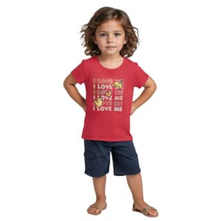 Girls T shirt Cotton Bright Rose Pink Love Tweety