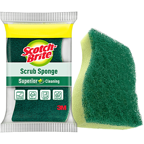 Scotch brite Scrub Sponge, Sponge Scrubber for Dishwash cleaning, Small,, 1 pc