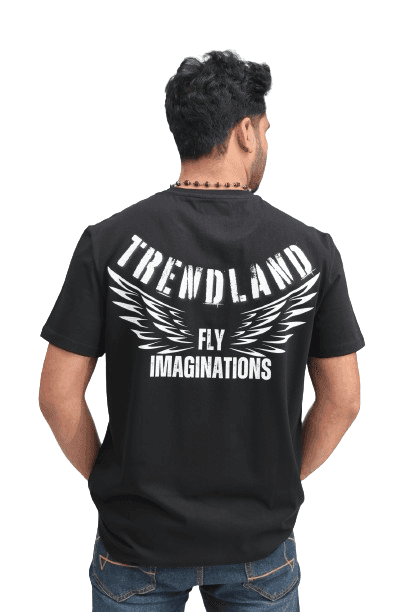 TRENDLAND Men's Pure Cotton ||180 GSM|| Front Solid & Back Print || Round Neck Half Sleeve Regular Fit T-Shirt for Men (Pack of 1) view 2