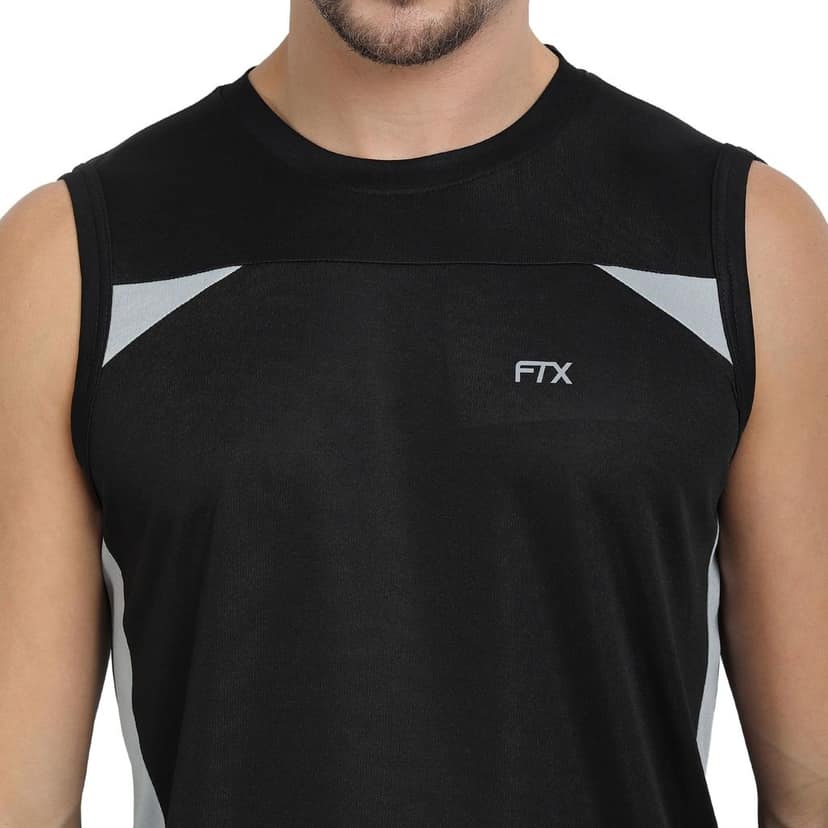 FTX Men Colorblock Round Neck Sleeveless Tshirt view 3