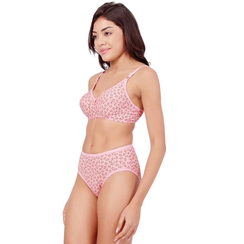Bodycare Women's Assorted Prints Combed Cotton Bra & Panty Set 6450A view 2
