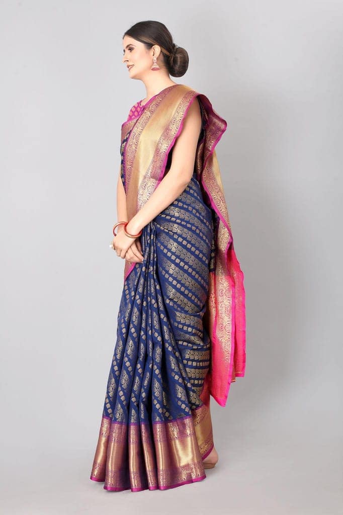Designer Heavy border Laheriya Weaving Work Saree With Rich Pallu view 2