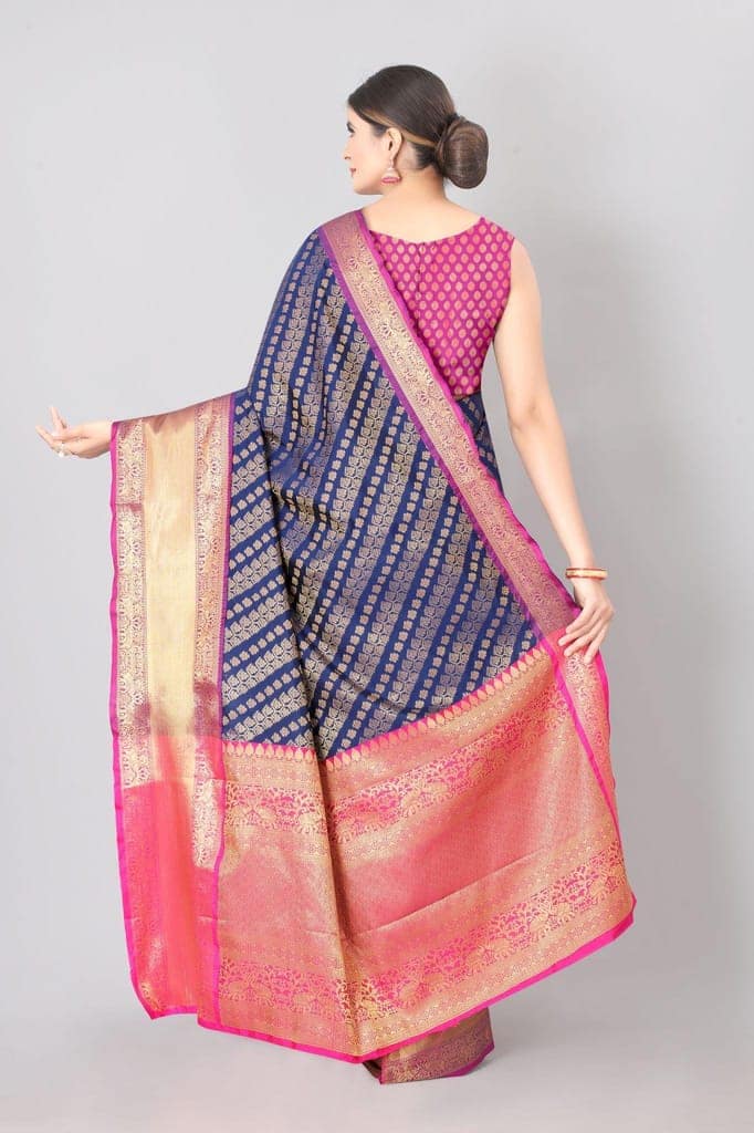 Designer Heavy border Laheriya Weaving Work Saree With Rich Pallu view 3