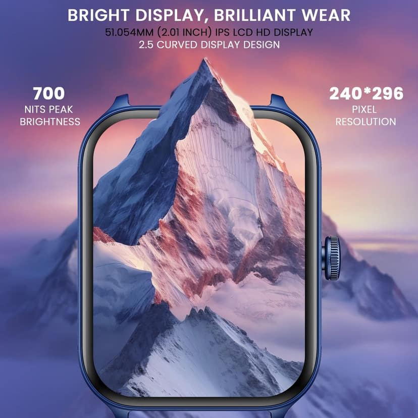 CELLECOR M5 Plus 2.01" IPS HD Display | 700 NITS | BT-Calling | AOD | IP67 | BT v5.4| Smartwatch Blue view 3