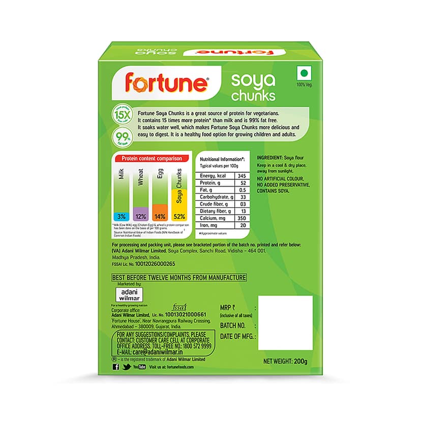 Fortune Soya Chunks, 200 G view 2