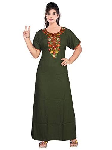 VALENCIA SLEEPWEAR Floral Shap Embroidery Gown Maxi Nightwear Nighty Lizzy Bizzy Soft Fabric Length Night Slip view 10