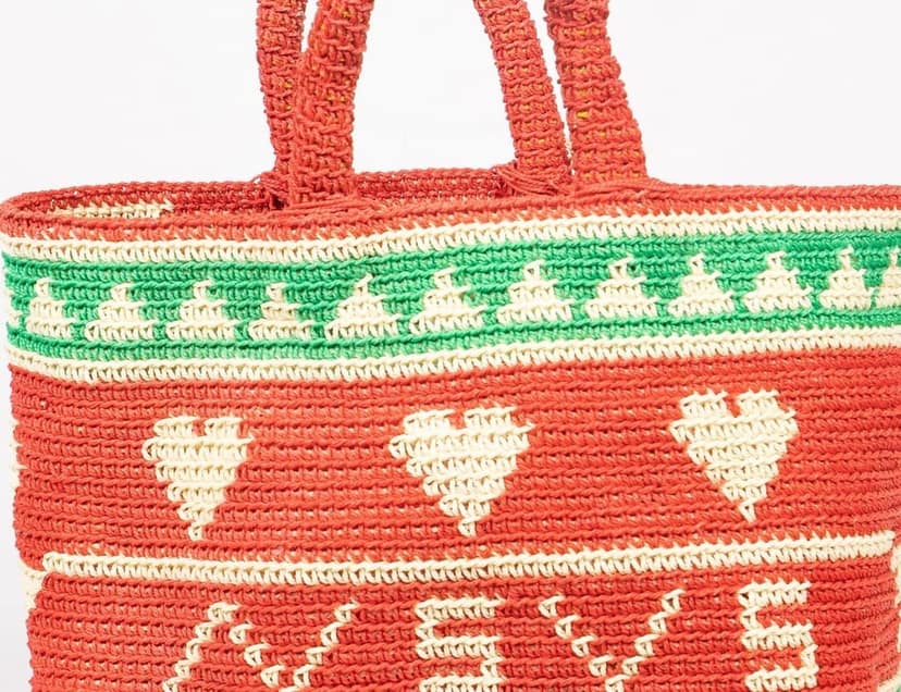 Handwoven Market Tote Bag with Colorful Geometric Pattern view 2