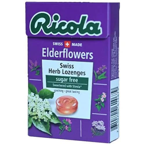 Ricola Swiss Herb Lozenges - Elderflowers, Sugarfree, 45 gm