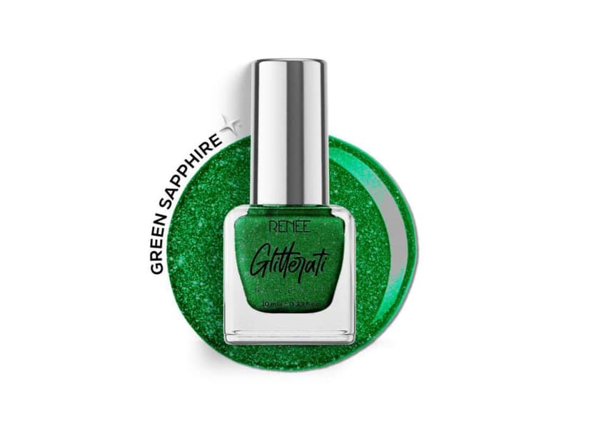 RENEE Glitterati Nail Paint 10ml - 418 - Green Sapphire