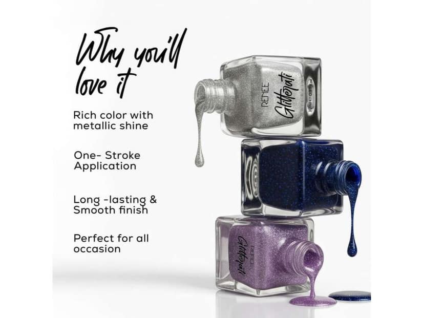 RENEE Glitterati Nail Paint 10ml - 418 - Green Sapphire view 2