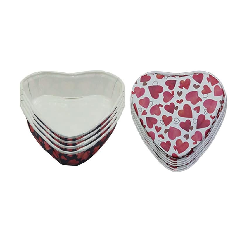 Direct Bake Cake Mould, Heart Shape, Pack of 10