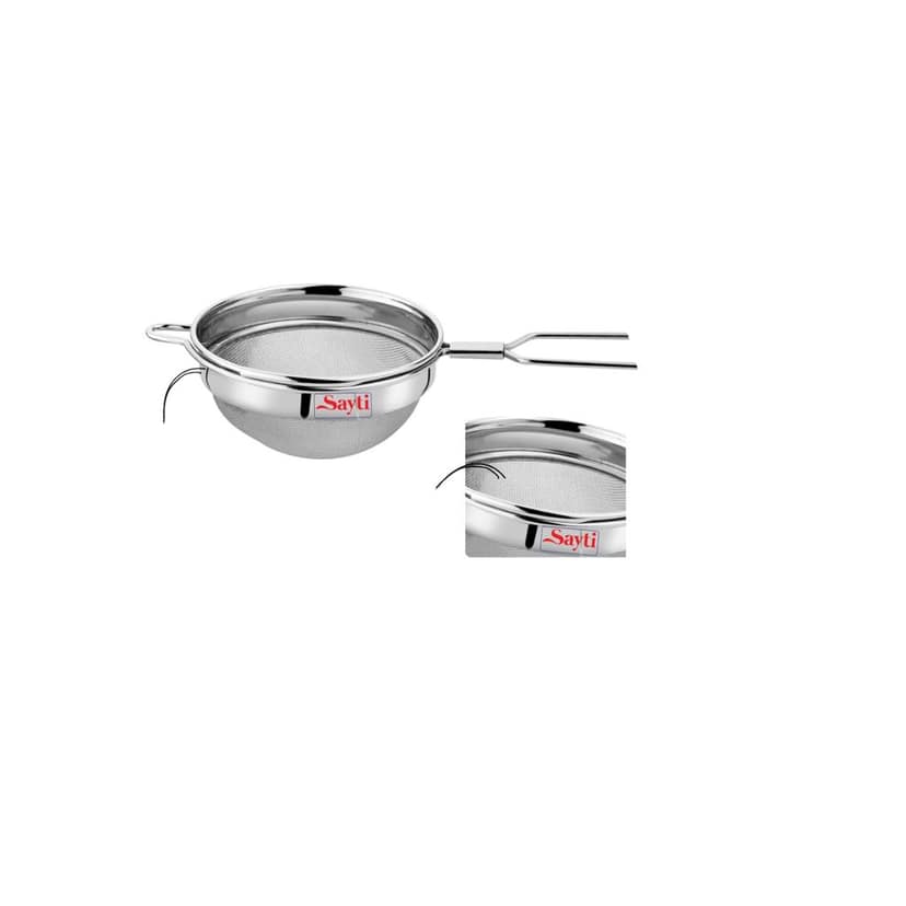 RK Sayti Stainless Steel Round Strainer, 304 Grade Single Mesh, Premium Polish, Pack of 2, Medium Size