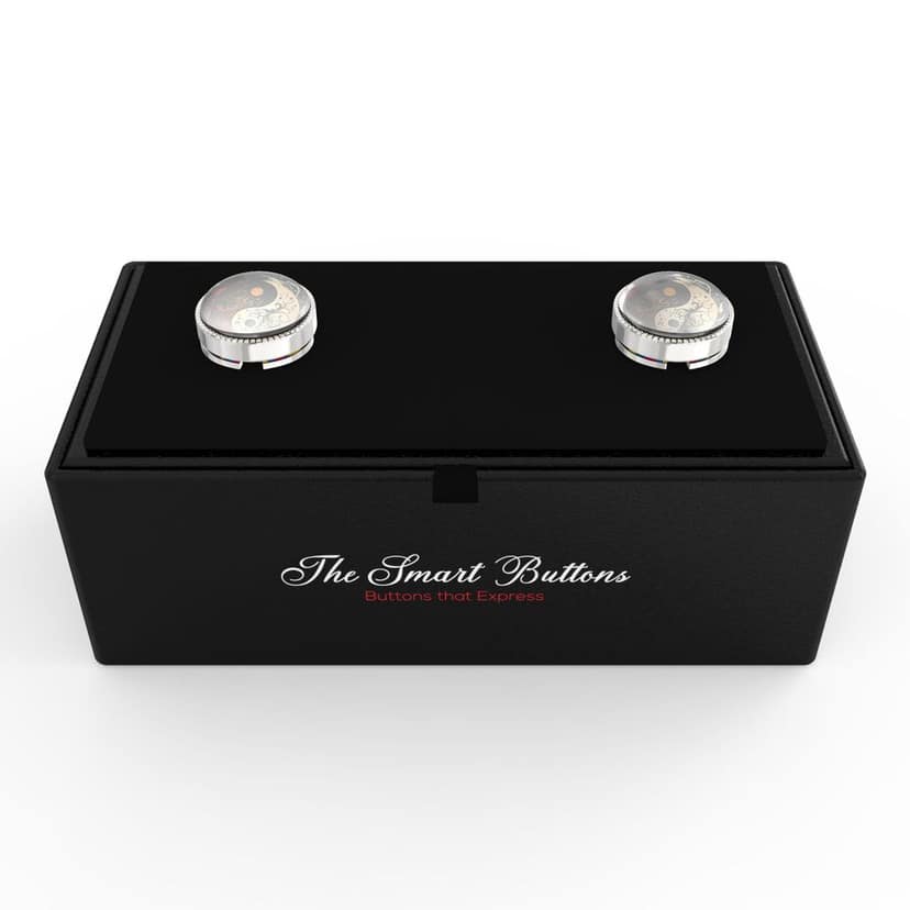 The Smart Buttons - Shirt Button Cover Cufflinks for Men - Zen Harmony Ying-Yang view 3