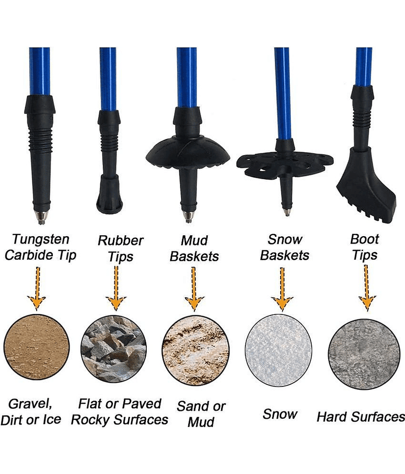 sakimo Hiking Trekking Poles, Collapsible,Lightweight, Anti Shock, Hiking or Walking Sticks,Adjustable Hiking Pole for Men and Women, All Terrain Accessories and Carry Bag. view 2