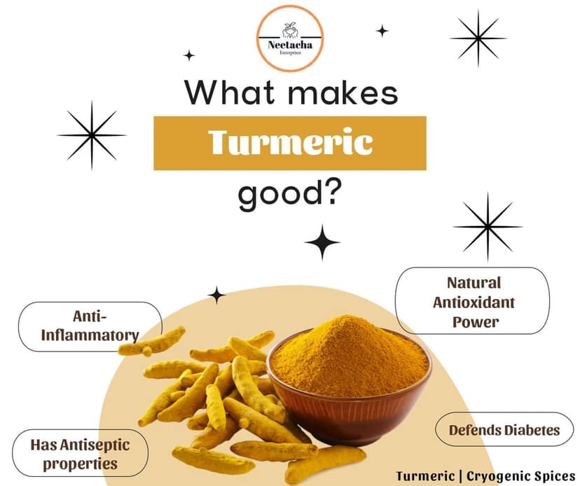 NEETACHA ENTERPRISES LLP. Premium Cryogenic Turmeric Powder I 100g | Anti-Oxidant & Anti-Inflammatory | Chemical Free & Unadulterated | Pure & Natural Haldi Powder for Healthy Cooking I @ 35% reduced consumption. view 4