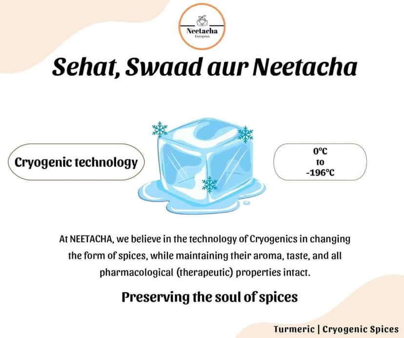 NEETACHA ENTERPRISES LLP. Premium Cryogenic Turmeric Powder I 100g | Anti-Oxidant & Anti-Inflammatory | Chemical Free & Unadulterated | Pure & Natural Haldi Powder for Healthy Cooking I @ 35% reduced consumption. view 6