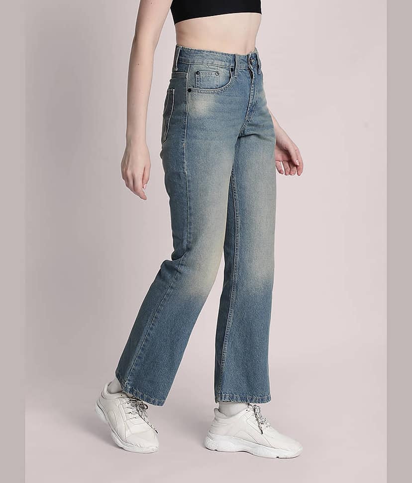 Bene Kleed - Blue Cotton Bootcut Women's Jeans ( Pack of 1 ) view 6