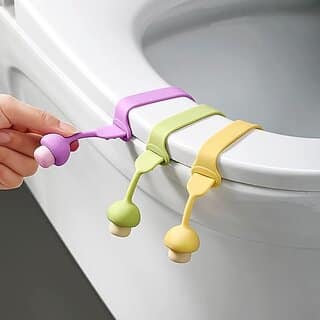 5Pcs Toilet Seat Cover Lifter Band Silicone Seat Cover Lifter Self-Adhesive Toilet Seat Holder Toilet Seat Lifter For Bathroom Accessories (Multicolor)