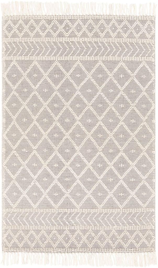 Hand-Woven Casa DeCampo Ivory Charcol Wool Rug view 2
