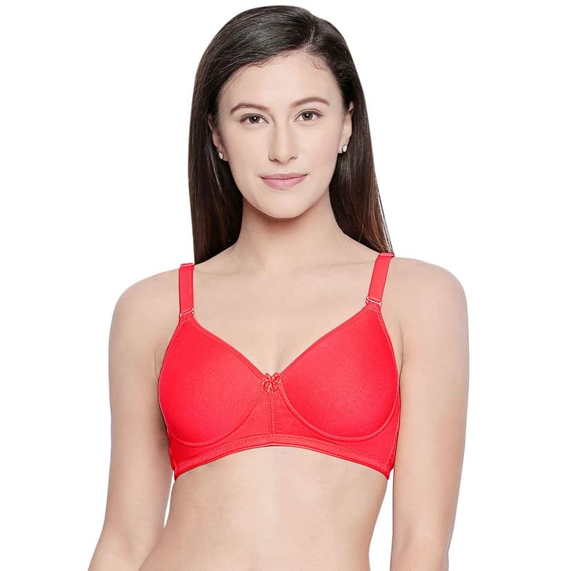 Bodycare Women Cotton Spandex Full Coverage Padded Regular Bra 6590-RED