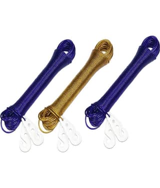 (Pack of 3) 20 Meter 3mm Multi use Anti Rust PVC Coated Stainless Steel Wire Rope for Hanging Drying Clothes , Assorted