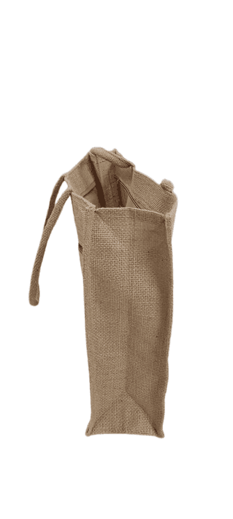Colorful Jute Tote Bag with Zippered Compartment view 3