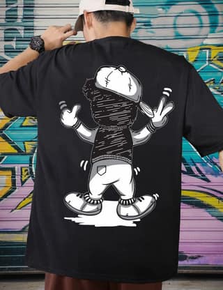 Scott Fincher Men's Oversized Halfsleeve Graphic Printed T-Shirt : AA(ARN)BLACK_34