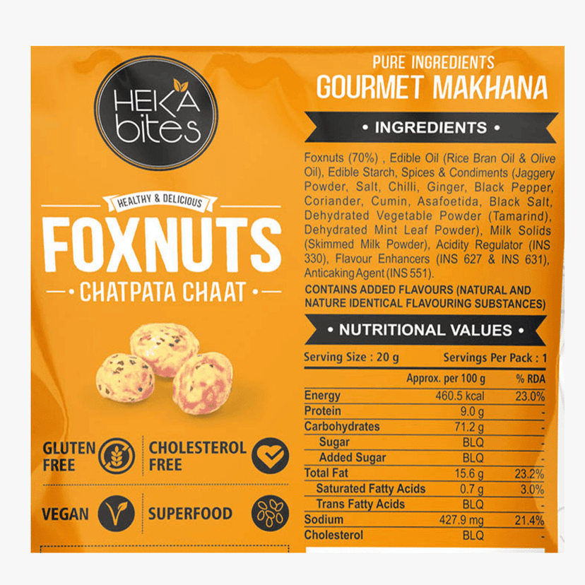 Heka Bites 160g Chatpata Chaat Roasted Makhana (80g *Pack of 2) view 3