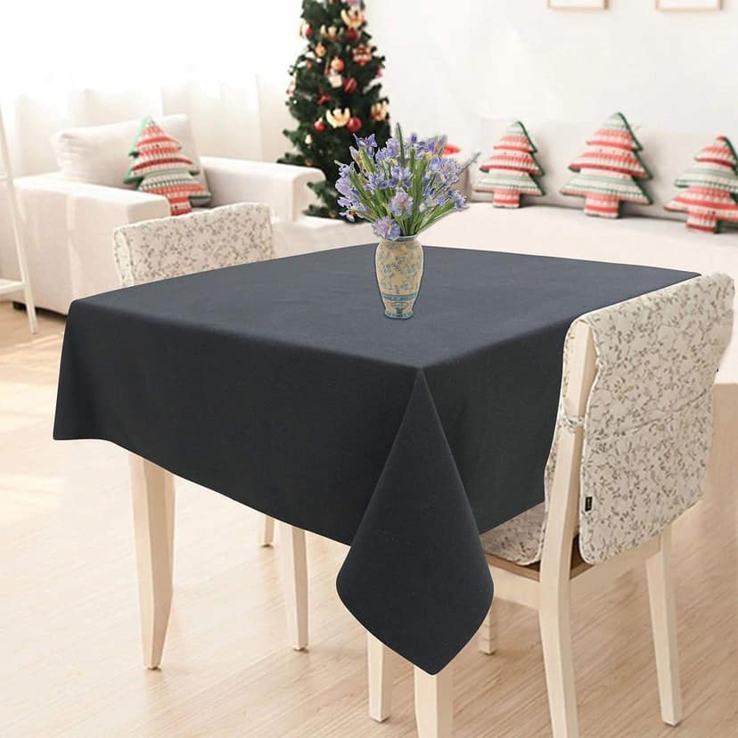 AIRWILL 100% Cotton Solid Pattern 2 Seater Square Table Cover Sized, 36x36 inches (Grey, Pack of 1)